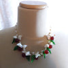 Vintage Murano White Glass Birds, Leaves and Blossoms Necklace - Vintage Lane Jewelry