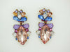 Czech Glass Pink Lavender and Blue Bow Glass Pierced Earrings - Vintage Lane Jewelry