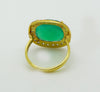 Vintage Chrysoprase Crystal Ring 18k gold over Sterling Silver, Size 9 - Vintage Lane Jewelry