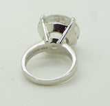 HUGE 25ct Solitaire Clear White Quartz Engagement Style Sterling Silver 925, Size 9 - Vintage Lane Jewelry
