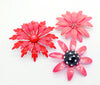 Vintage Enamel Flower Pins, Brooch Lot, Reds and Pinks - Vintage Lane Jewelry