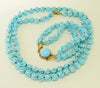 Vintage French Louis Rousselet Baby Blue Glass Necklace Bracelet Set - Vintage Lane Jewelry
