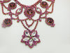 Pink, Burgundy and Clear Czech glass flower necklace - Vintage Lane Jewelry