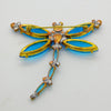 Czech Aqua Blue Rhinestone Dragonfly Pin - Vintage Lane Jewelry