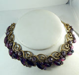 Vintage Florenza Shades of Purple Rhinestone Necklace - Vintage Lane Jewelry