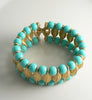 Crown Trifari Turquoise Blue Egyptian Revival Bracelet - Vintage Lane Jewelry