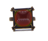 Brass Claw Square Mood Ring, Adjustable - Vintage Lane Jewelry
