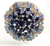 Juliana Huge Saphiret Art Glass Brooch - Vintage Lane Jewelry