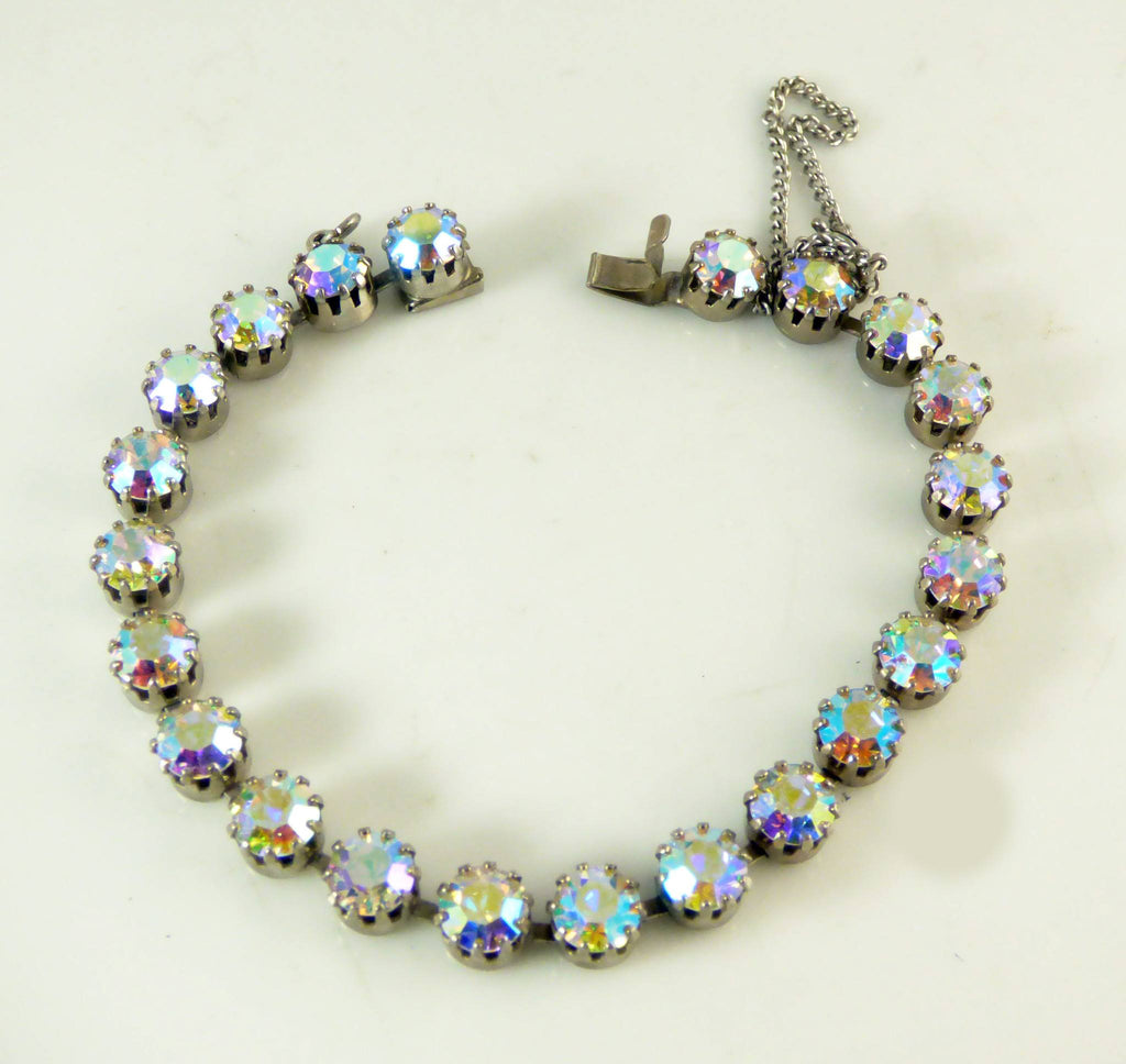 Vintage Signed Weiss Parure All Aurora Borealis Rhinestones - Vintage Lane Jewelry