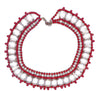 Czech Glass Red and Clear Husar D Bib Necklace - Vintage Lane Jewelry