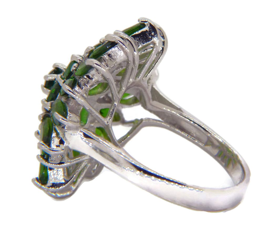 Green Chrome Diopside Sterling Silver Ring - Vintage Lane Jewelry