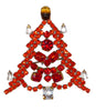 Red Christmas Tree Pin, Rhinestone Brooch, - Vintage Lane Jewelry