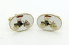 2 Sets of Antique Enamel Car Cufflinks and Matching Tie Clip - Vintage Lane Jewelry