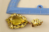 Yellow Czech Glass Huge Dangling Clip Earrings - Vintage Lane Jewelry