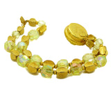 Vintage Alice Caviness Yellow Art Glass Double Strand Bracelet - Vintage Lane Jewelry