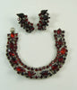 Vintage Designer Quality Ruby Red Bracelet and Earrings - Vintage Lane Jewelry