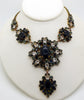 Czech Glass Black and White Glass Statement Necklace - Vintage Lane Jewelry