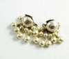 Miriam Haskell Baroque Pearl Dangle Clip Earrings - Vintage Lane Jewelry