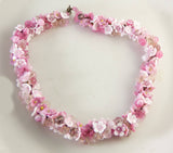 Murano Pink Flower Glass Necklace - Vintage Lane Jewelry
