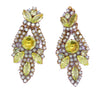 Vaseline Uranium Czech Glass Large Clip Earrings - Vintage Lane Jewelry
