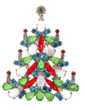 Pastel Czech Glass Christmas Tree Brooch - Vintage Lane Jewelry