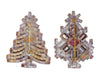 Czech Rhinestone Christmas Tree Brooches Husar D - Vintage Lane Jewelry