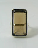 Topaz 18 carat Sterling Silver Ring, Natural Smoky Topaz, 925 - Vintage Lane Jewelry