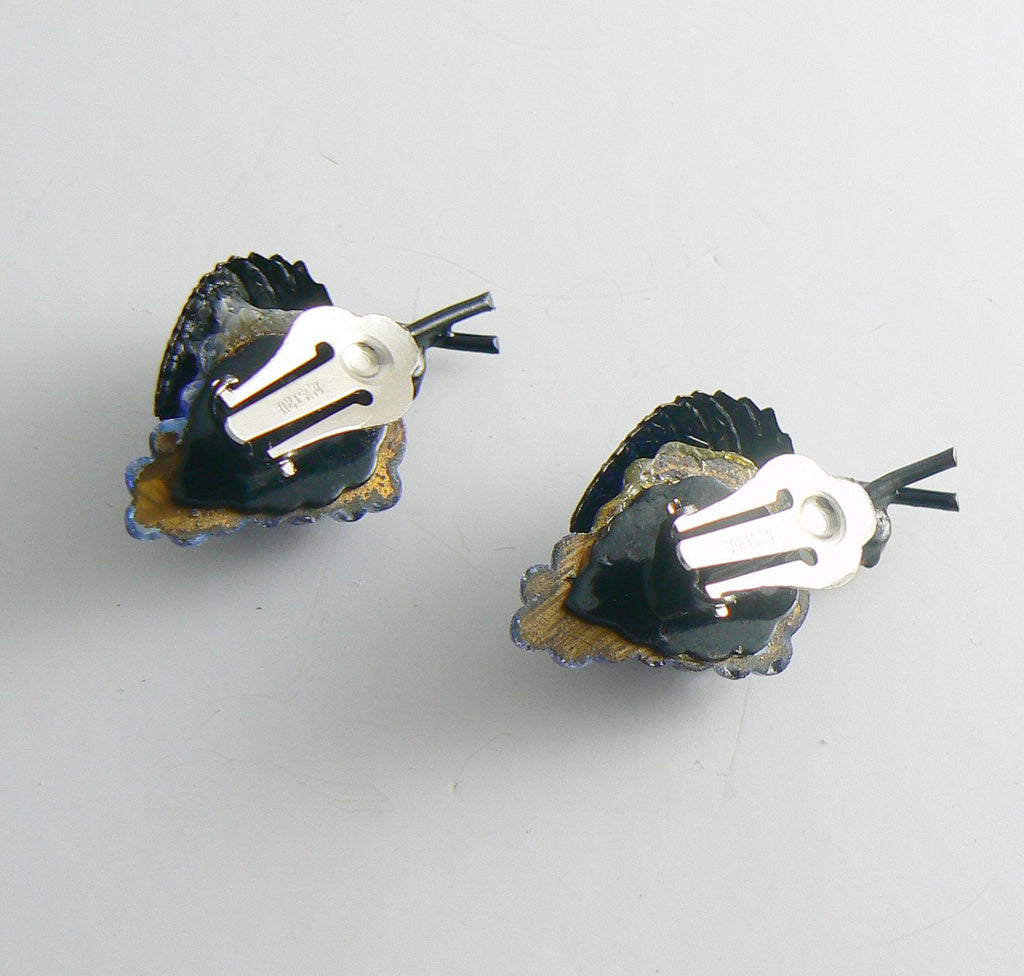 Vintage Austrian Crystal Grape Cluster Clip Earrings - Vintage Lane Jewelry
