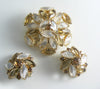 Vintage Open Back Prong Set Marquise Rhinestone Demi Parure - Vintage Lane Jewelry