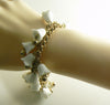 Vintage Dangling Milk Glass Bells Bracelet Germany - Vintage Lane Jewelry