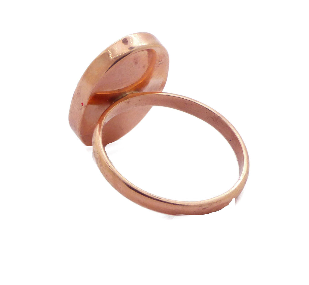 Rose Gold Plated Oval Faceted Mood Ring - Vintage Lane Jewelry
