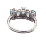 Oval Apatite white gold plated ring - Vintage Lane Jewelry