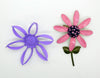 Large Enamel Flower Pins Daisy Colorful Lot , 7 pins, blue daisy clip earrings - Vintage Lane Jewelry