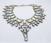 Czech Glass Peach AB Rhinestone Statement Necklace - Vintage Lane Jewelry