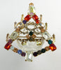 Signed Bijoux MG Rhinestone Christmas Tree Pin, Holiday brooch, X-mas Pin - Vintage Lane Jewelry