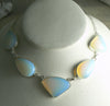 White Opaline Gemstone 925 Sterling Silver Necklace - Vintage Lane Jewelry