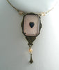 Art Deco Pink Camphor Glass Necklace - Vintage Lane Jewelry