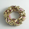 Pretty Vintage Pink Rhinestone And Enamel Flower Brooch - Vintage Lane Jewelry