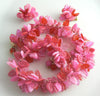 Colorful Plastic Shades of Pink Leaf Necklace Earring Set - Vintage Lane Jewelry