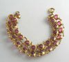 Double Strand Pink Prong Set Rhinestone Bracelet - Vintage Lane Jewelry