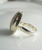 Chunky Sterling Silver Rose Quartz Ring - Vintage Lane Jewelry