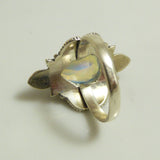 5CT Fire Opal Sterling Silver Ring, Size 7.75 - Vintage Lane Jewelry