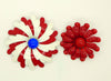 Red, White and Blue Patriotic Enamel Flower Pins, 5 pins - Vintage Lane Jewelry