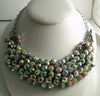 Necklace of Rows and Rows of AB Crystal Rhinestones - Vintage Lane Jewelry