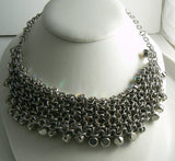 Necklace of Rows and Rows of AB Crystal Rhinestones - Vintage Lane Jewelry