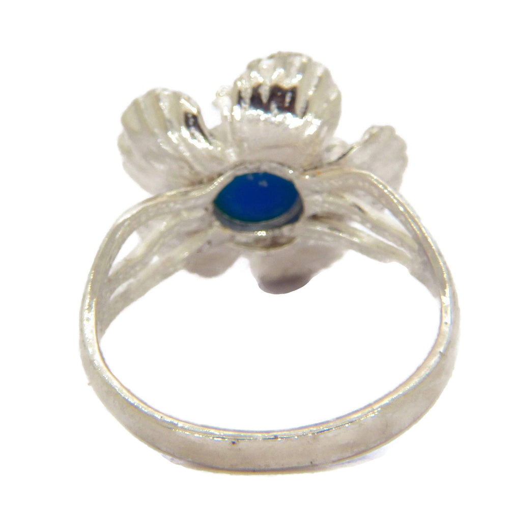 Sterling Silver Flower Mood Ring - Vintage Lane Jewelry