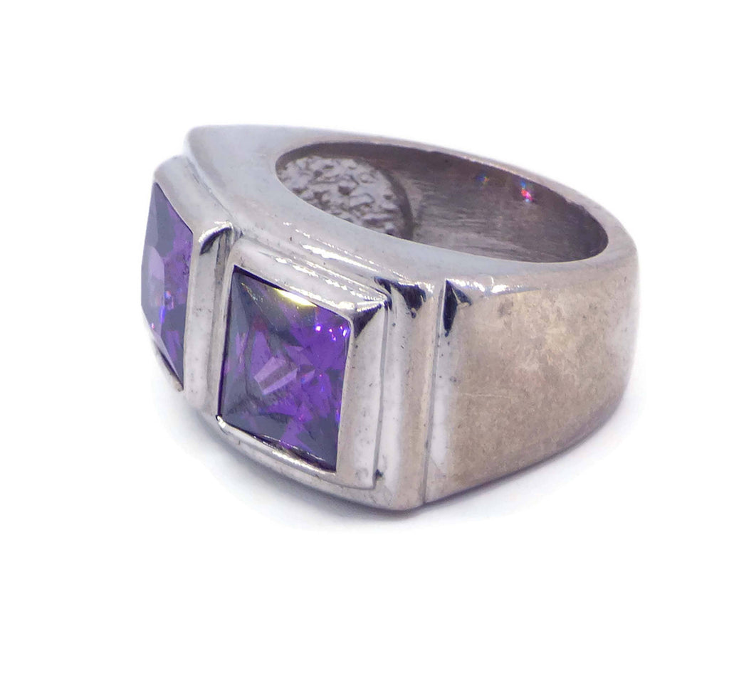 Art Deco Purple Stone Ring - Vintage Lane Jewelry