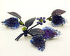 Vintage Austrian Crystal Purple Grape Cluster Brooch and Clip Earrings - Vintage Lane Jewelry