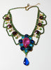 Husar D Czech Rhinestone Multicolored Czech Glass Necklace - Vintage Lane Jewelry