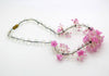 Pink Glass Flowers and Clear Glass Balls, Venetian Necklace - Vintage Lane Jewelry